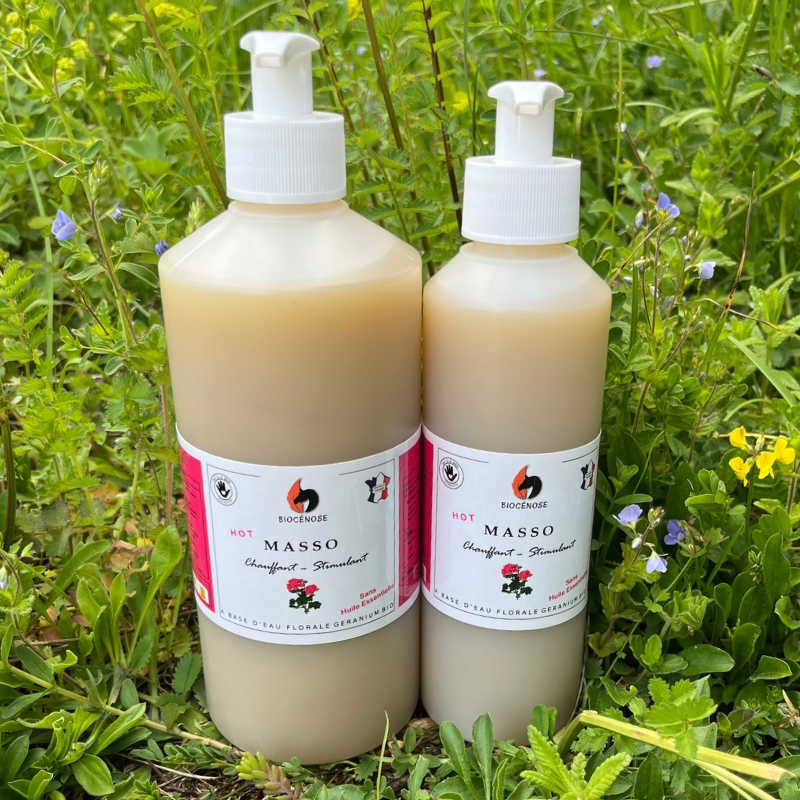 Gel Chauffant Eau Florale Géranium Bio & Actif Chauffant Dérivé de Vanille (Sans Huile Essentielle)
