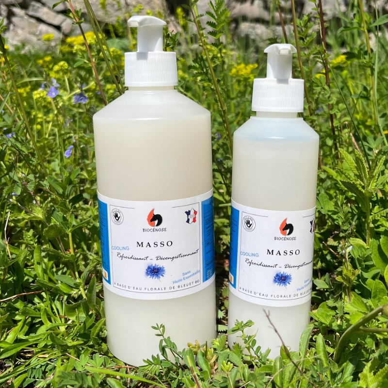 Gel Refroidissant Eau Florale Bleuet Bio & Actif Refroidissant (Sans Huile Essentielle)